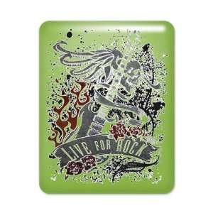  iPad Case Key Lime Live For Rock Guitar Skull Roses and 