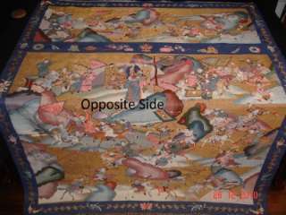large antique Chinese kesi woven pictorial silk tapestry  