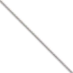  14k White Gold 1.6mm Round Snake Chain Length 16 Jewelry