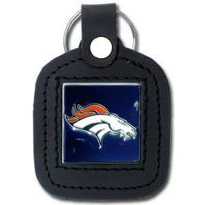    Denver Broncos NFL Square Leather Key Ring