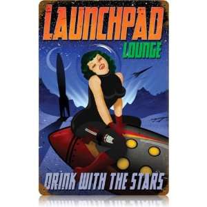  Launchpad Lounge Vintaged Metal Sign
