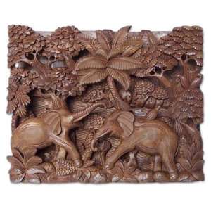  Elephant Family II, relief panel