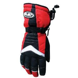   BLACK/RED STORM SNOWMOBILE GLOVES SMALL XX LARGE