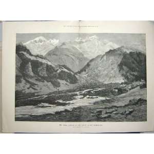 1881 GREAT LANDSLIP ELM CANTON GLARUS SWITZERLAND ART 