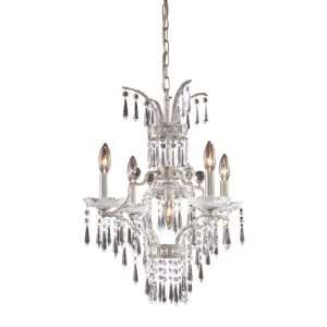 La Fontaine Five Arm Chandelier in Sunset Silver