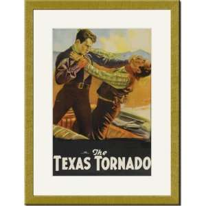 Gold Framed/Matted Print 17x23, The Texas Tornado