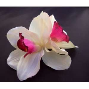  White Cybiduim Orchid Flower Pony Tail Holder Everything 
