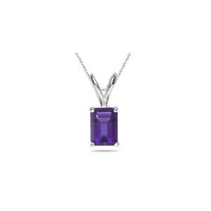  3.26 Cts Amethyst Solitaire Pendant in Platinum Jewelry