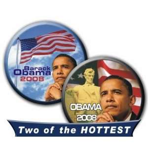  **New** Set of 2 Barack Obama Presidential Button Pins 