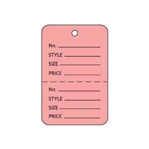  Large Pink Perforated Merchandise Tags   1 1/4W X 1 7/8H 