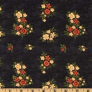 44 Wide Riley Blake Country Harvest Flowers Black Fabric By The Yard 