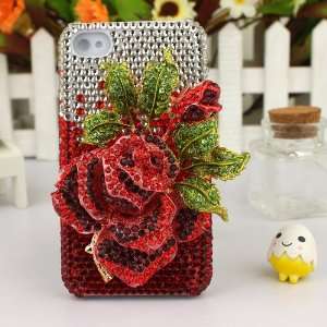 3D Crystal iPhone Case for AT&T Verizon Sprint Apple iPhone 4/4S Red 