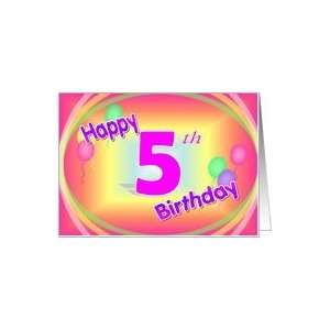  Happy 5th Birthday Balloons Colorful Card Toys & Games