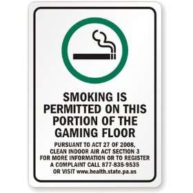 SMOKING IS PERMITTED ON THIS PORTION OF THE GAMING FLOOR 