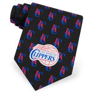  Mens Los Angeles Clippers Logo Silk Tie by NBA in Black 