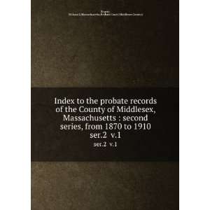 Index to the probate records of the County of Middlesex, Massachusetts 