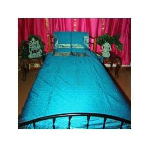   Silk Bedspreads Floral Motif Indian Sari Bedspread