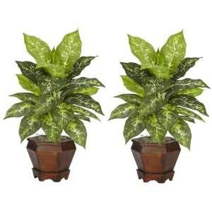  Exclusive By Nearly Natural Variegated Dieffenbachia w 