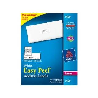   Mailing Labels for Laser Printers, 1 x 2.62 Inch, Box of 3000 Labels