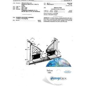    NEW Patent CD for WINDOW AND SCREEN ASSEMBLY 
