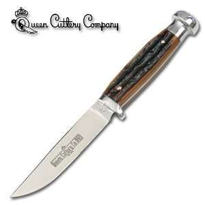  Queen Canoe Knife w/ Aged Stag Bone Handle Sports 
