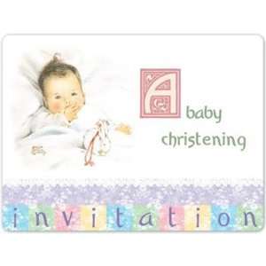    Vintage Nursery Christening Invitations