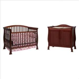   Convertible Crib Nursery Set with Toddler Rail in Cherry Home