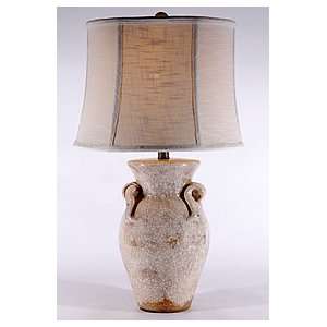  Rustic Creamy White Crackled Pottery Table Lamp