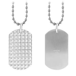  Mens Contemporary Stud Dog Tag Pendant (Pendant Only 