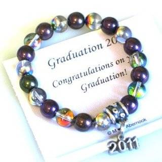   Charm Bracelet   with 2012 & Graduation Hat Charm 7 Arts, Crafts