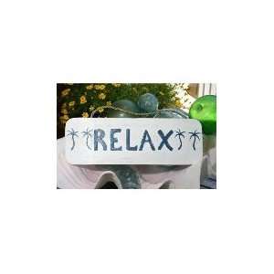  RELAX COTTAGE/BEACH SIGN 14   RUSTIC WHITE & BLUE Kitchen 