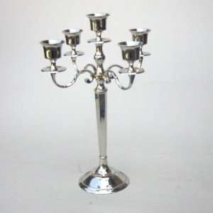 REAL SIMPLEA HANDTOOLED HANDCRAFTED SILVER PLATED 5 LIGHT CANDLE 