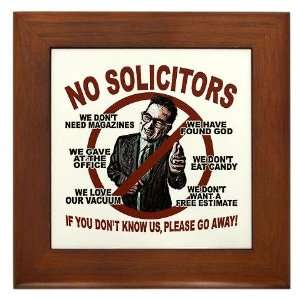  6quot; Wood Framed Ceramic   No Solicitors Sign Baby 