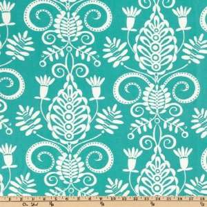  45 Wide Michael Miller Whimsy Floral Turquoise/White 