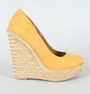 DELICIOUS ~ CLOSED TOE ESPADRILLE WEDGE ~ MUSTARD ~ MUST HAVE 