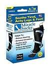 Miracle Socks As Seen On TV Black Unisex Pain Relieving Socks Small 