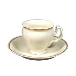 Fine China Espresso Cups and Saucers   Bernadotte Ivory   1 Dozen 
