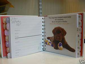 Hard Cover Spiral Dog Address Book  