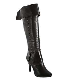 Pour la Victoire black leather Suzie button detail cuffed tall boots 