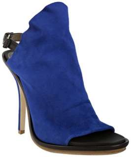 Balenciaga blue suede covered slingback sandals