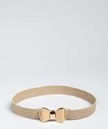 Stella McCartney wet sand elastic bow buckle belt style# 319084101