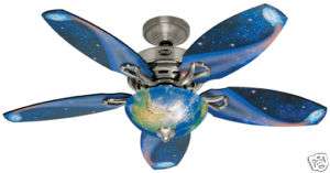 HUNTER 48 BRUSHED NICKEL SPACE THEME Ceiling Fan  