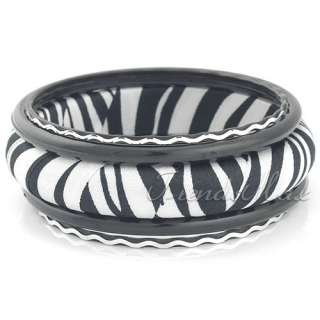 SET of 5 Zebra Animal Print Bracelet Bangle G111  