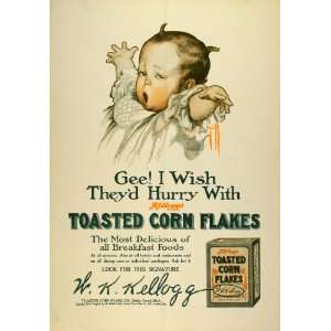  1909 Ad Kelloggs Signature Toasted Corn Flakes Breakfast 