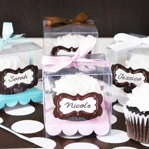 144 Cupcake Favor Boxes Personalize Ribbons Included  