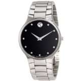   0606490 Serio Stainless Steel Black Diamond Marker Museum Dial Watch
