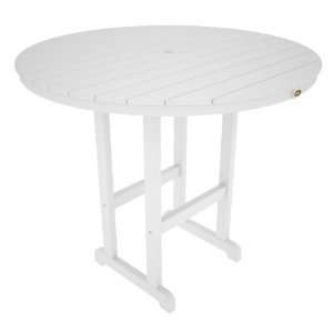  Monterey Bay Round 48 Bar Height Table   Classic White 