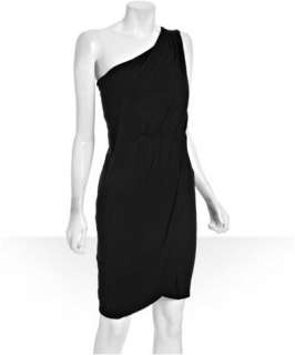 Marc by Marc Jacobs black jersey Leigh one shoulder drape dress