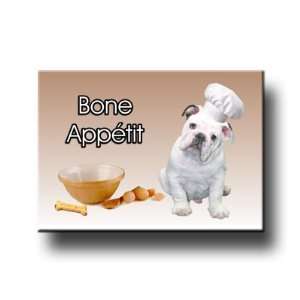  English Bulldog Bone Appetit Chef Fridge Magnet No 3 