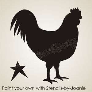 Country French Rooster STENCIL Primitive Barn Star sign  